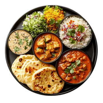 pngtree deluxe indian cuisine thali with curries png image 15104746